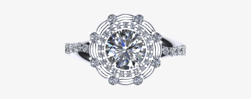 Sunflower Diamond Shank - Engagement Ring, transparent png download