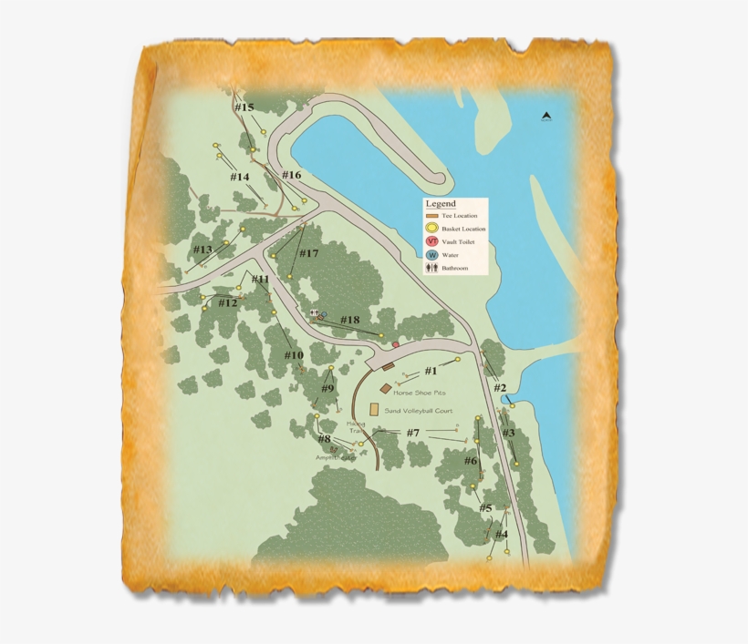 Oahe Downstream Recreation Area Disc Golf Course - Oahe Downstream Campground 1 Map, transparent png download
