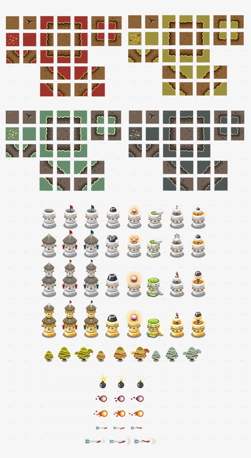 Bigprevieweight - Tower Defence Tileset Free, transparent png download