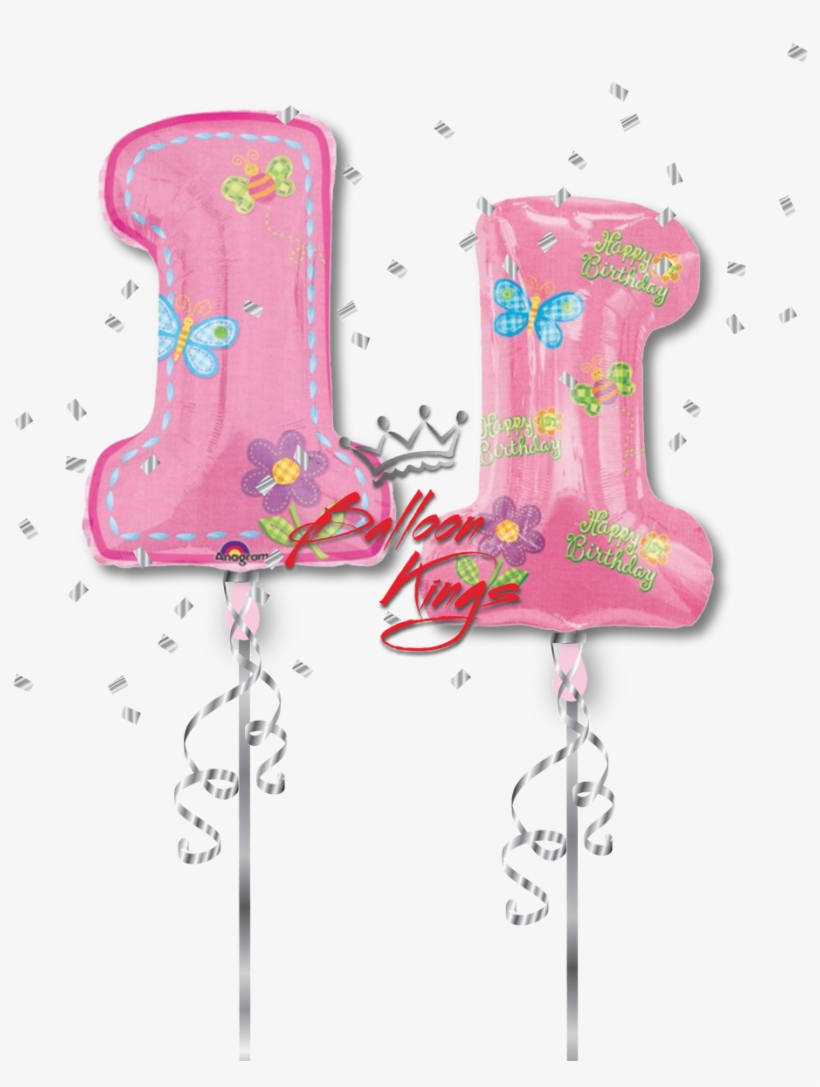 1st Birthday Girl Number - 1st Birthday Balloons, transparent png download