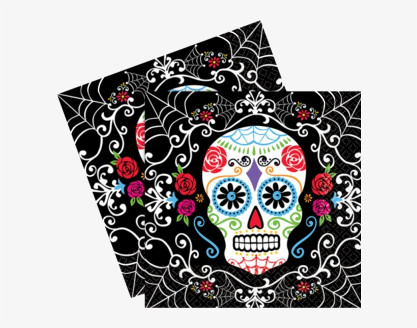 Day Of The Dead Party Napkins Pk36 - Day Of The Dead Mask Background, transparent png download