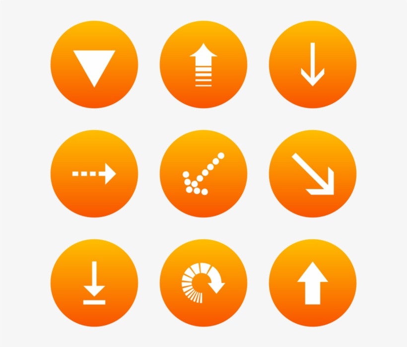 Classic Arrows Icon In Style Flat Circle White On Orange - Circle, transparent png download