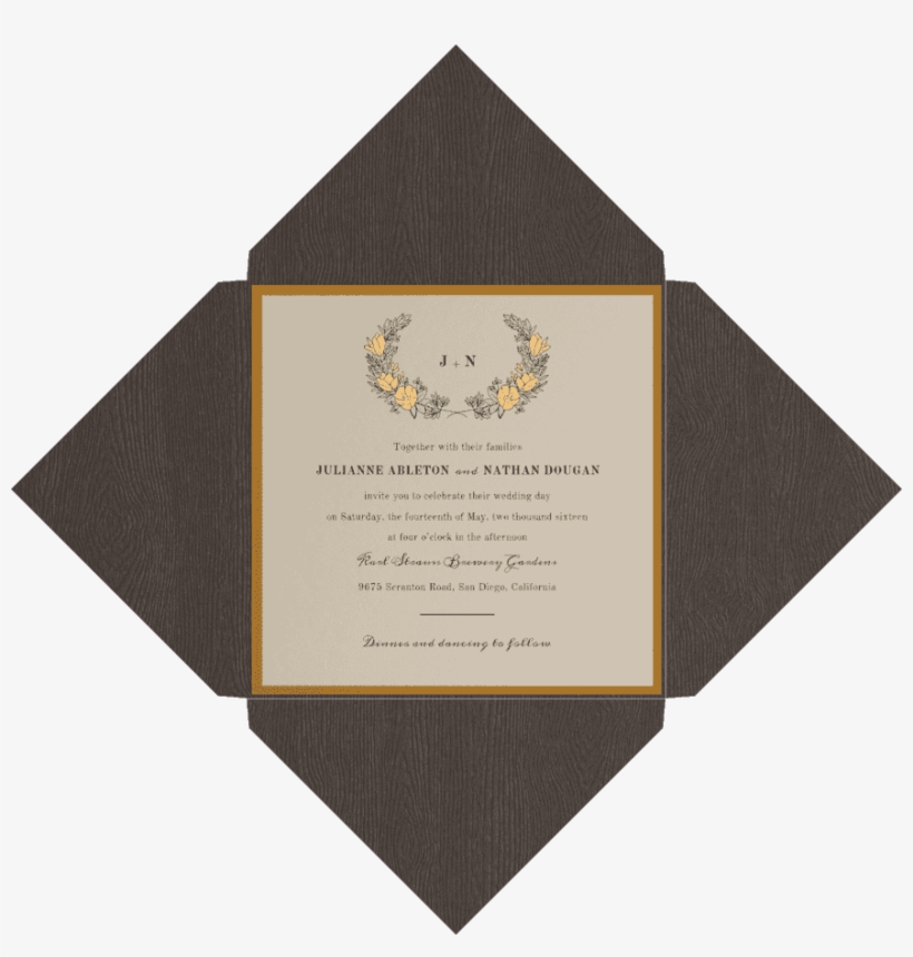 Flower Crown Wedding Invitation - 45th Infantry Division, transparent png download