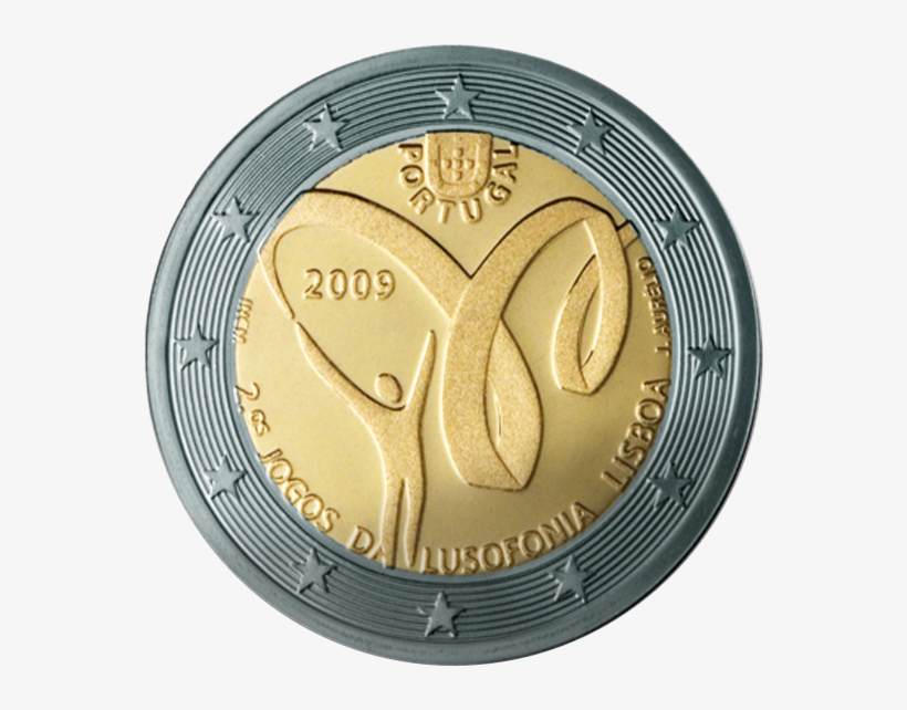 €2 Commemorative Coin Portugal 2009 - 2 Euromunt Portugal 2009, transparent png download