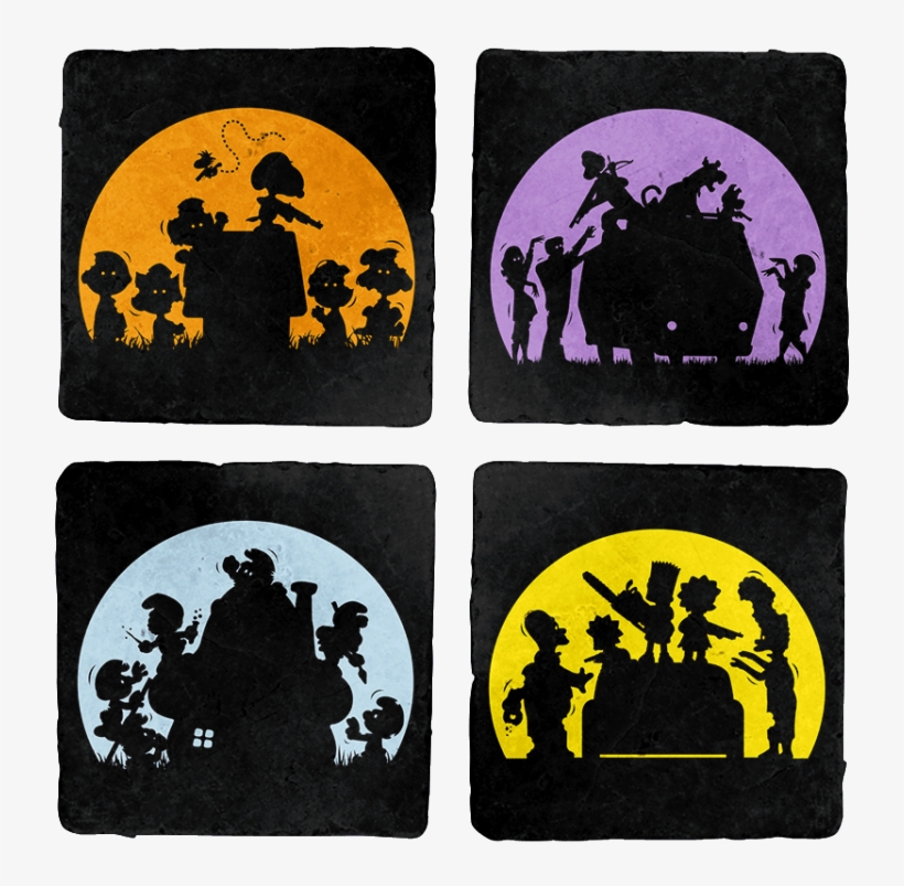 Zombie Toons 4-coaster Set - Illustration, transparent png download