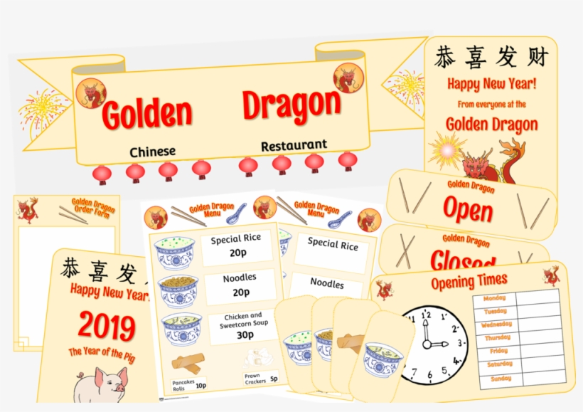 Chinese Restaurant Role-play Pack - Cartoon, transparent png download