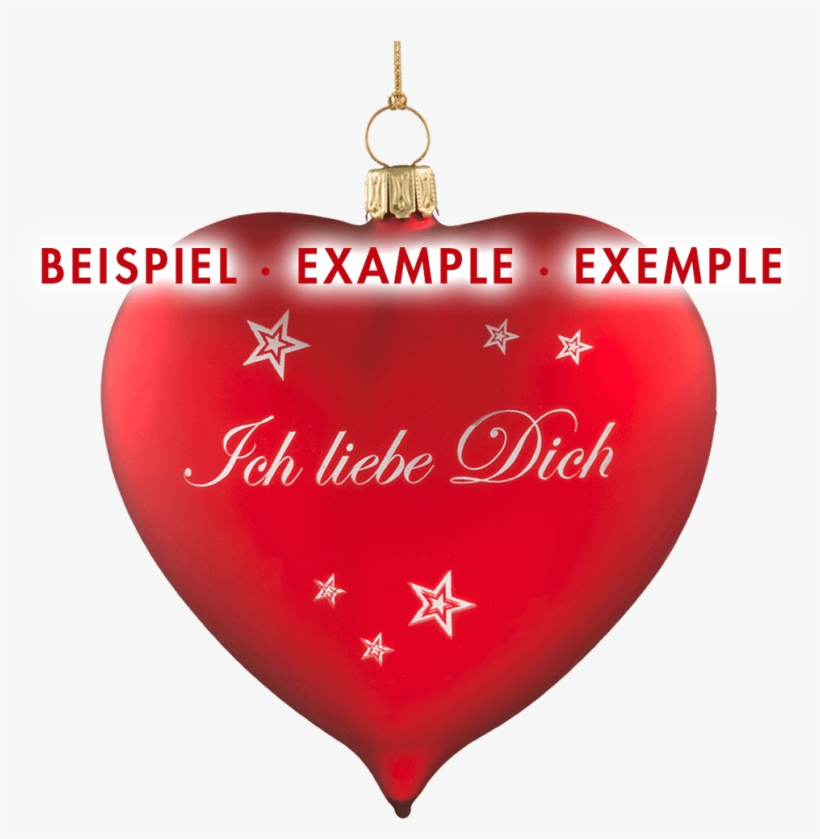 Glass Heart Matte Red, With Stars, Inscription Possible - Hörbuch, transparent png download