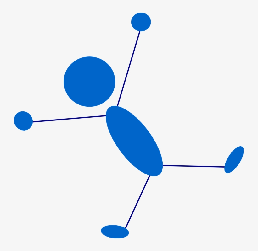 Stickman Bleu Bonhomme Allume - Clip Art Lying Down, transparent png download