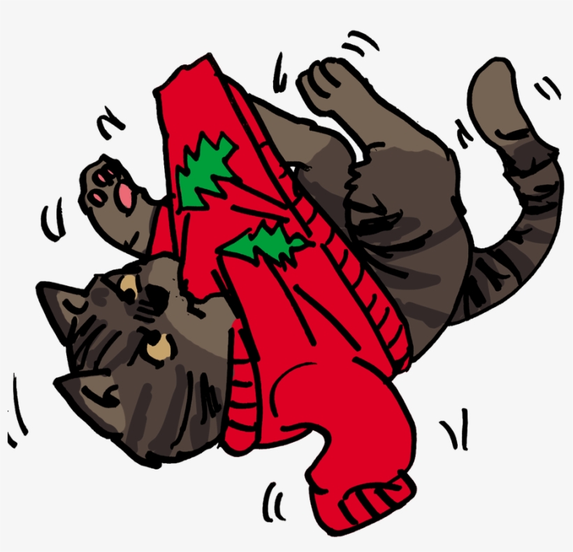 Cat And Christmas Sweater By Shabazik - Cartoon, transparent png download