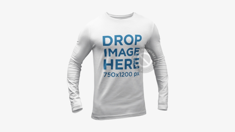 Invisible Model Mockup Of A Men's Long Sleeve Tee - Long-sleeved T-shirt, transparent png download