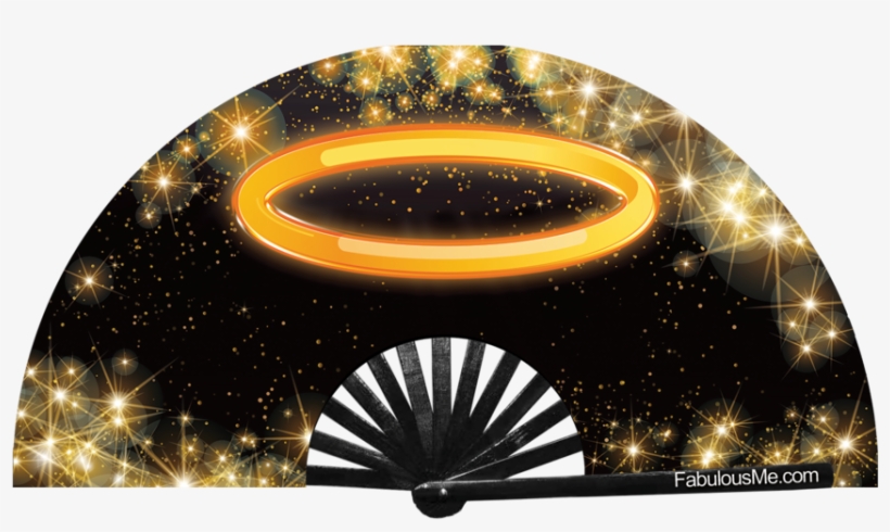 Halo Angel Bamboo Circuit Party Uv Glow Fan By Fabulous - Circle, transparent png download