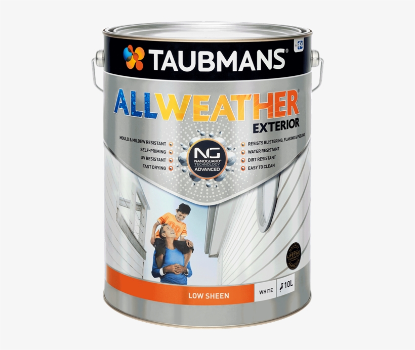 Taubmans 10l Low Sheen White All Weather® Exterior - Taubmans All Weather Exterior Gloss, transparent png download