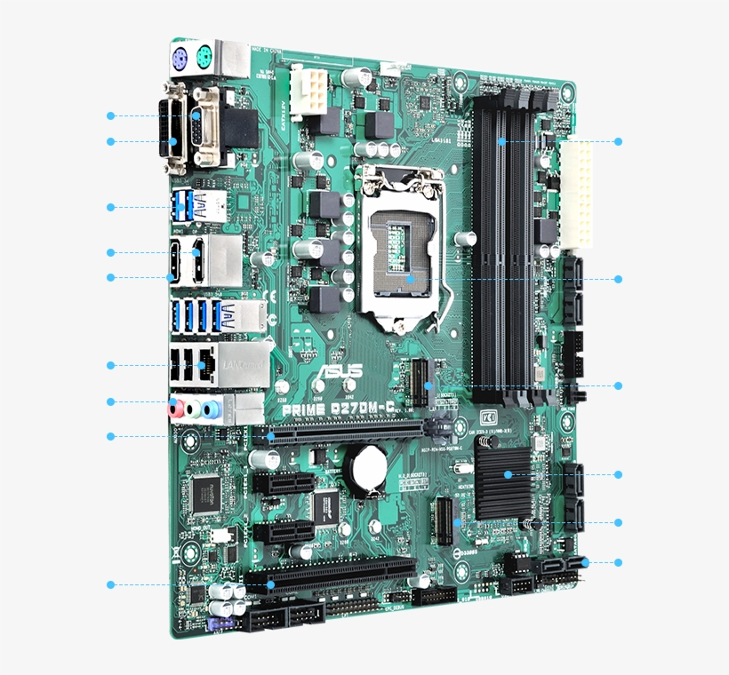 Motherboard Png - Asus Prime Q270m C, transparent png download