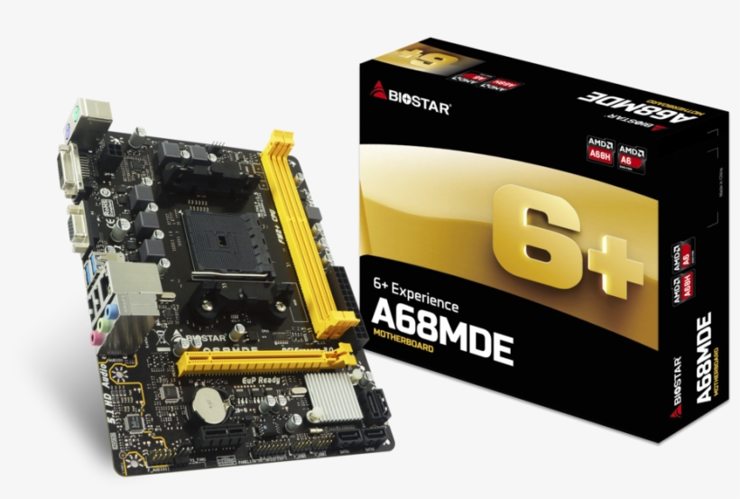 A68mde Amd Socket Fm2 Gaming Motherboard - Biostar A68 Mde, transparent png download