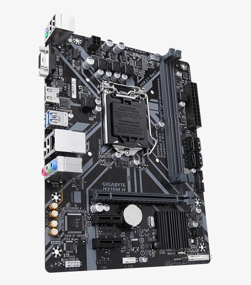 Gigabyte H310m-h Motherboard - Gigabyte H310m H Hdmi, transparent png download