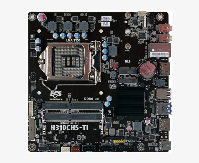 The H310ch5 Ti Has Two So Dimm Slots Supporting Up - Coffee Lake Mini Itx Sodimm, transparent png download