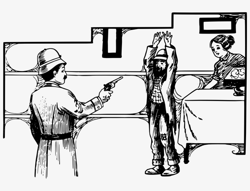 Police Man And A Gun - Cartoon, transparent png download