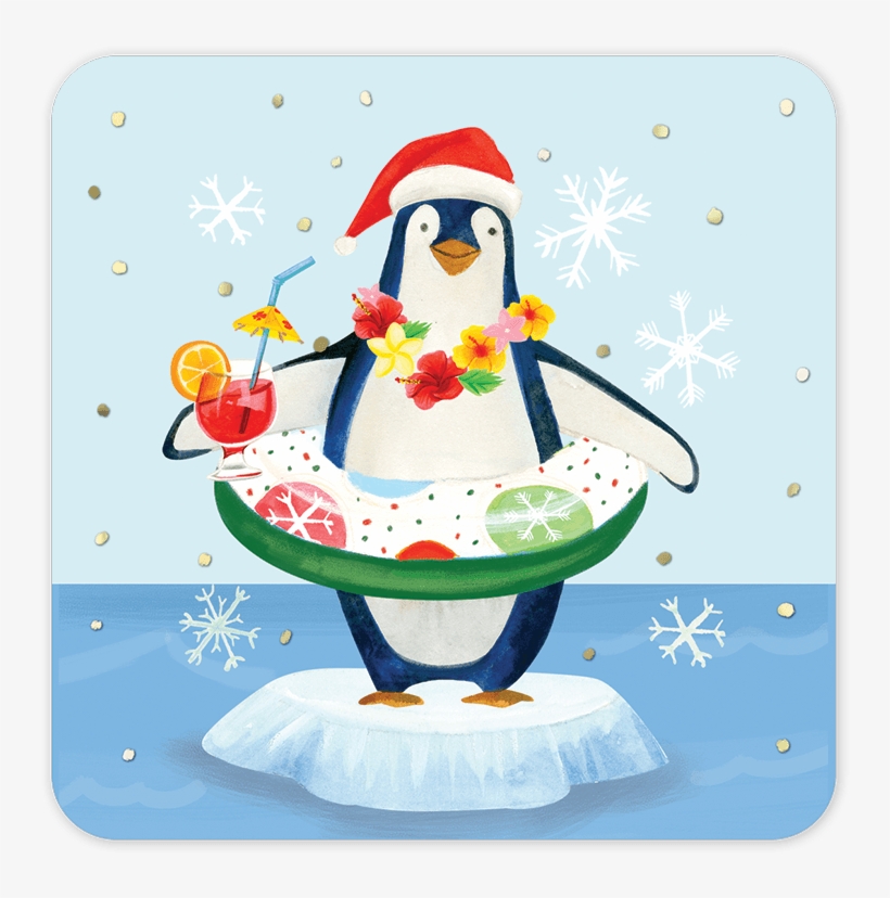 Luau Penguin Coaster - Cartoon, transparent png download
