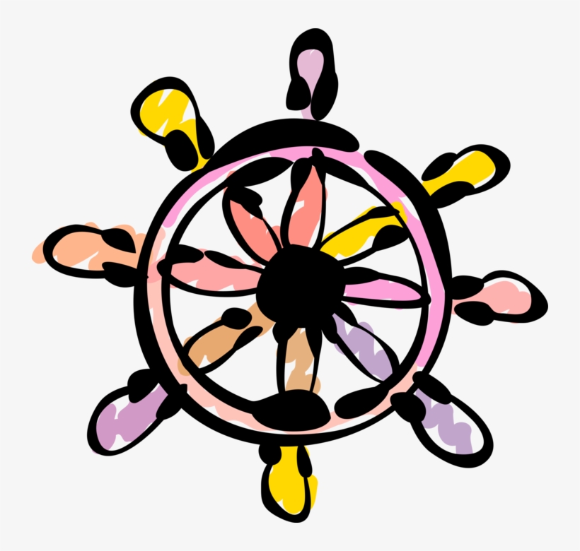 Vector Illustration Of Ship's Helm Wheel Or Boat's, transparent png download