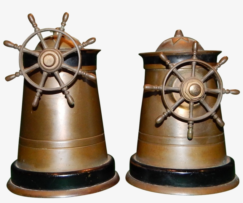 1920s Nautical/maritime Brass Ship Wheel Ashtray And - Brass, transparent png download
