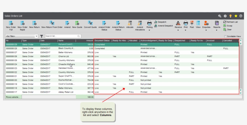 Check When Credit Notes Are Ready To Post - Sage Sales Order Not Fully Allocated Report, transparent png download