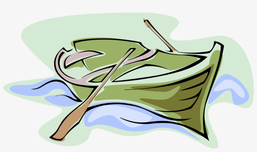 Vector Illustration Of Wooden Rowboat Or Row Boat With, transparent png download