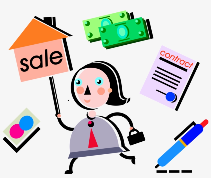 Vector Illustration Of Homeowner With Real Estate House, transparent png download