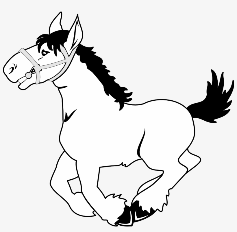 Black And White Clip Art Horses Danaamda Top - Horse Clipart Transparent Background, transparent png download