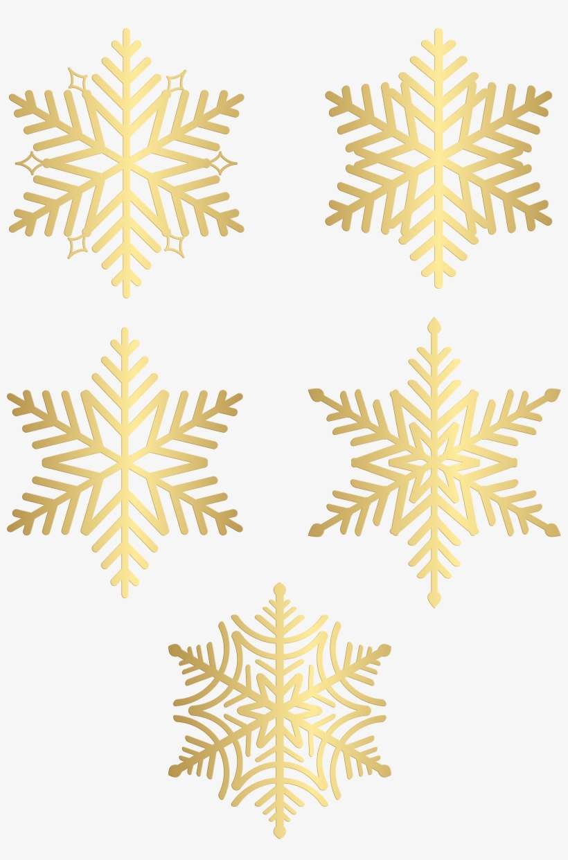Snowflakes Gold Clip Art Deco Image - Motif, transparent png download