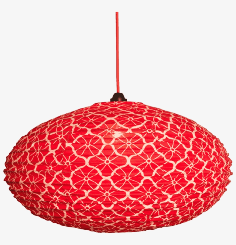 “biz Oval Lotus” Lampshade Red - Lampshade, transparent png download