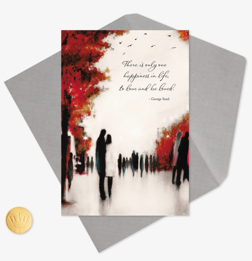 Couple Walking In The Park Anniversary Card - Christmas Card, transparent png download