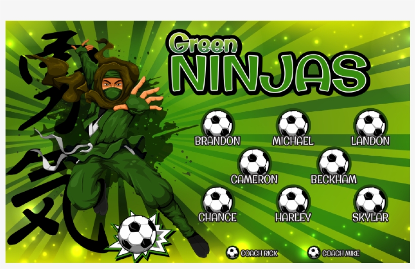 3'x5′ Vinyl Banner Green Ninjas - Panda, transparent png download