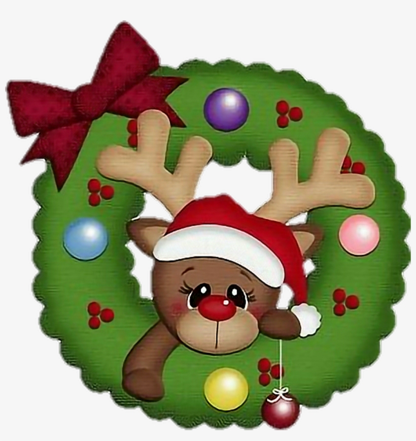 Wreath Sticker - Png Navidad, transparent png download