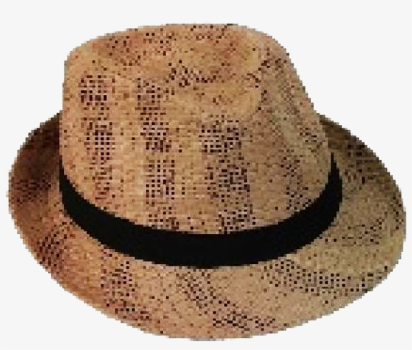 Fashion Hats Natural Straw Fedora With Black Belt, transparent png download