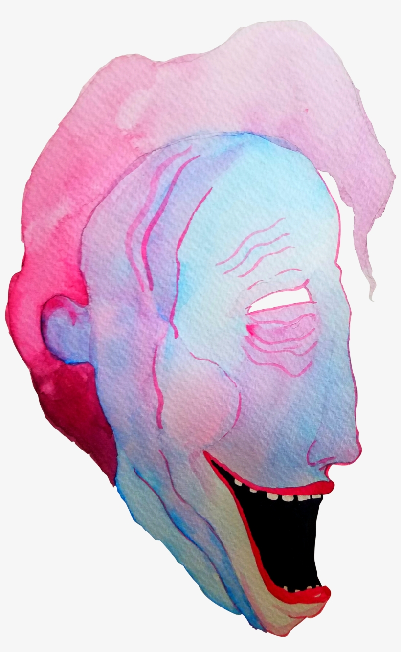 Home / Round Neck / Angry Laugh Mens White Round Neck - Watercolor Paint, transparent png download