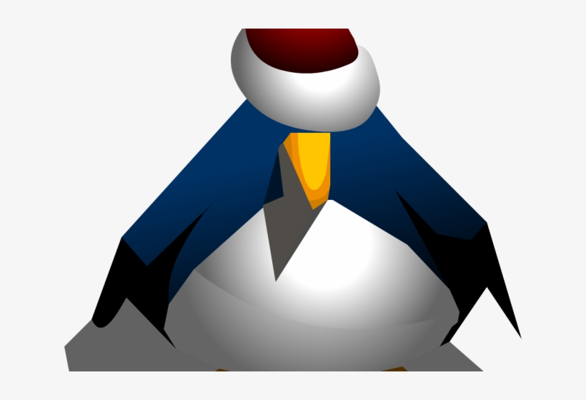 Santa Hat Clipart Club Penguin - Penguin With A Santa Hat, transparent png download