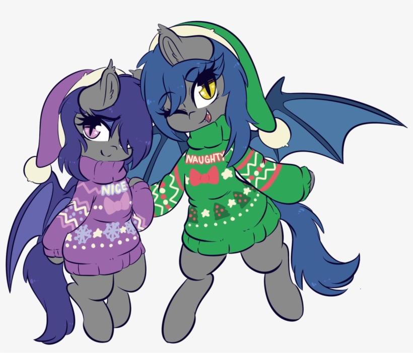 Wickedsilly, Bat Pony, Bat Pony Oc, Christmas, Clothes, - Cartoon, transparent png download