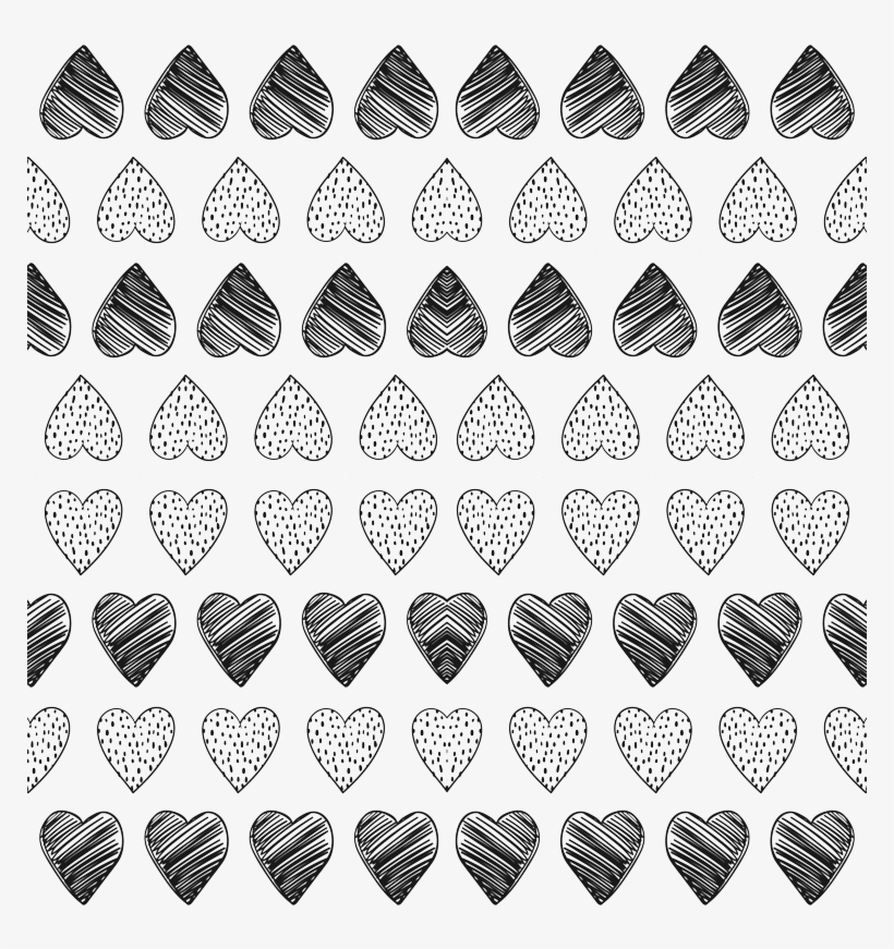 Black And White Valentine's Day Hearts Cute Valentines - Triangle, transparent png download