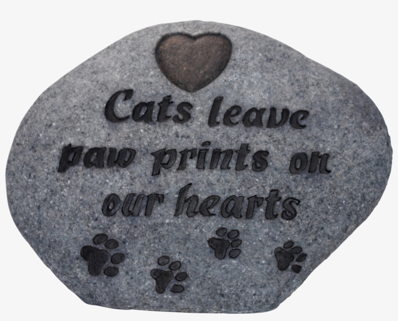 Cat Paw Print Memorial Stone Grey By Vivid Arts - Heart, transparent png download