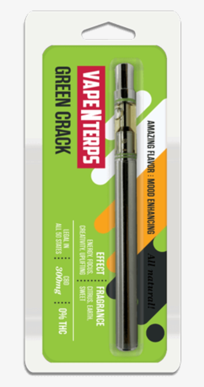 300mg Cbd Green Crack Vape Pen By Vapenterps - Green Crack Cbd Oil Cartridge, transparent png download