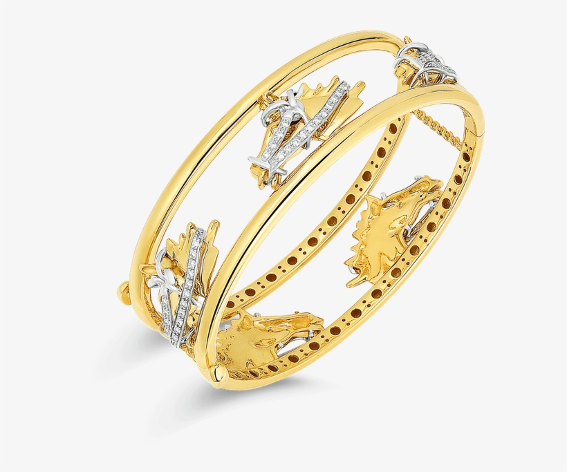 Roberto Coin Slim Cheval Bangle With Diamonds - Engagement Ring, transparent png download