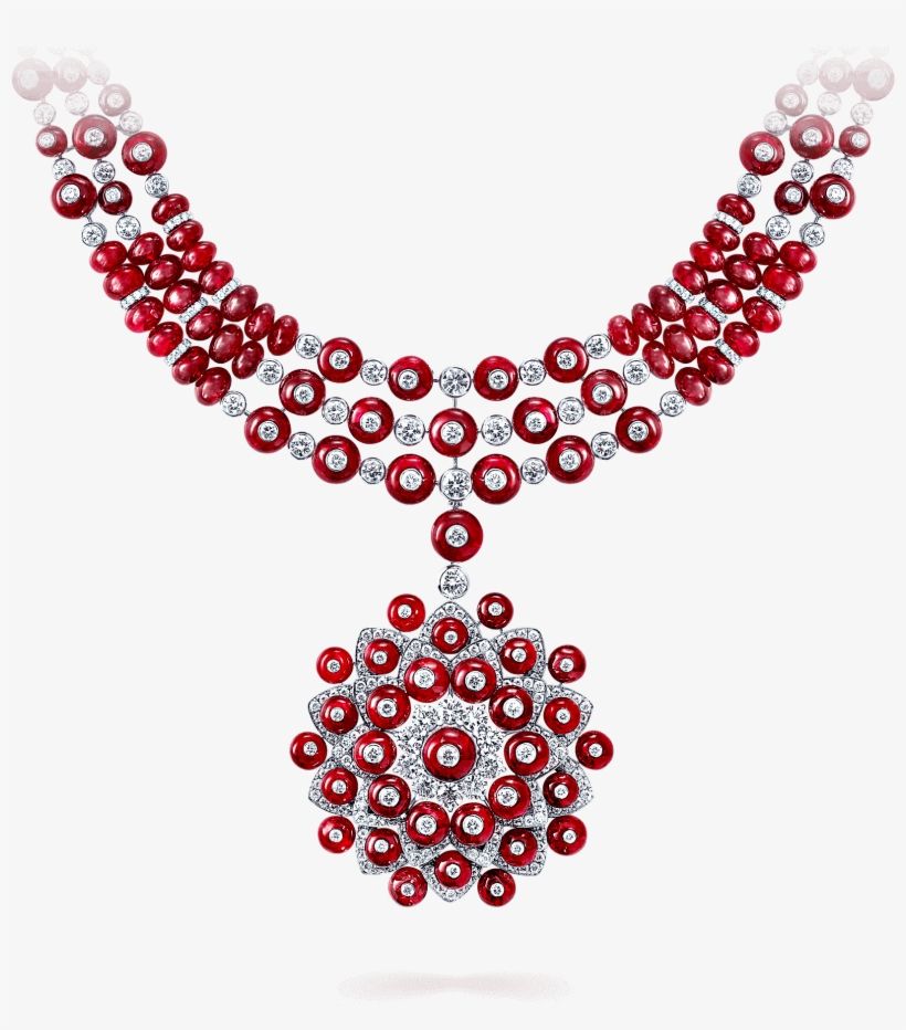 Ruby Bead And Diamond Necklace - Graff Diamond And Ruby Necklaces, transparent png download