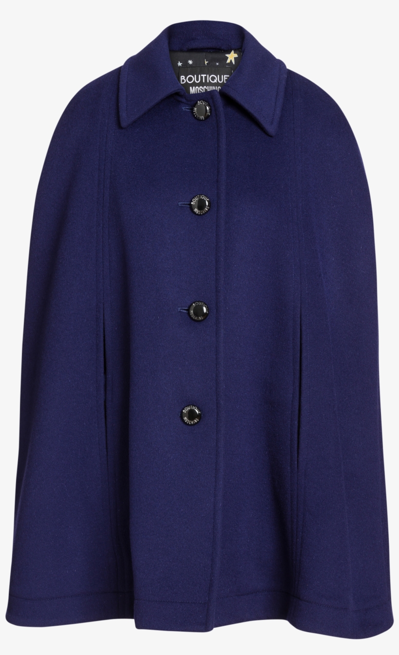 Cloak In Wool And Viscose - Button, transparent png download