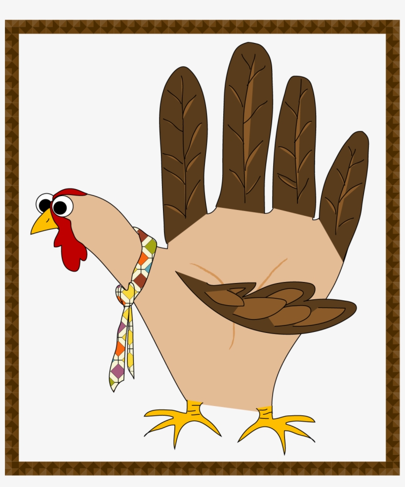 A Cartoon Styled Illustration Of A Fun Turkey Hand - Phasianidae, transparent png download