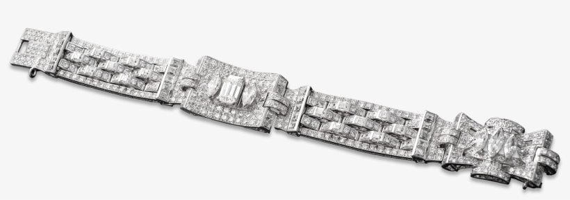 Art Deco Diamond Buckle Bracelet - Bracelet, transparent png download