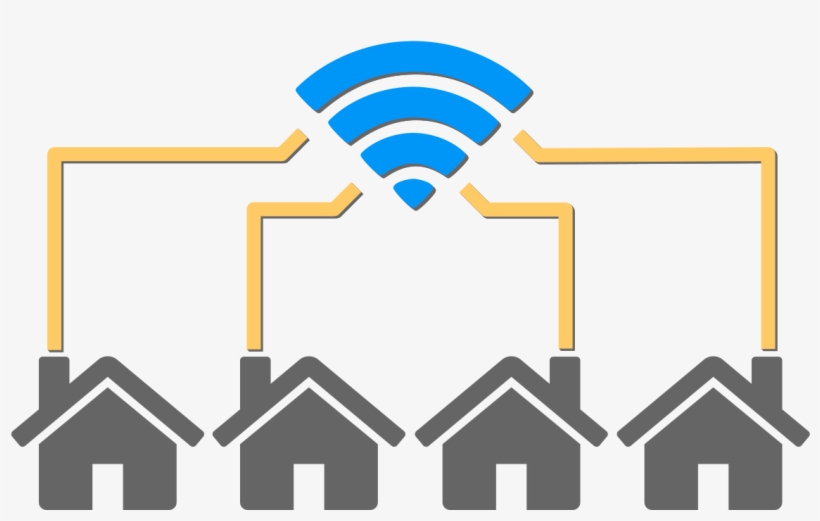 26 Octbetterwifi Houses Connected To Wifi Symbol To - Connected Home, transparent png download