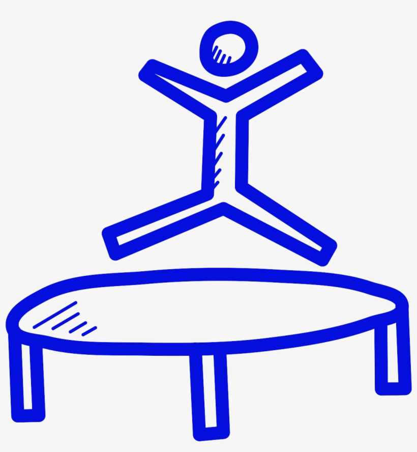 Line Drawing Of A Person Jumping On A Trampoline, transparent png download