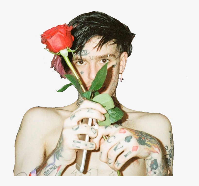 Sticker Lil Peep Lil Peep Rose - Lil Peep With Rose Transparent PNG