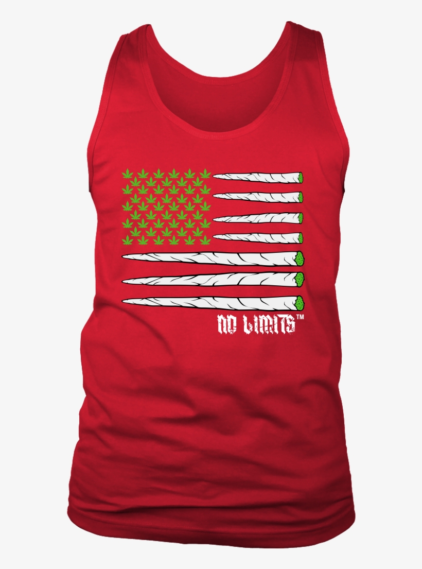 Marijuana Joint Flag District Unisex Tank By No Limits - T-shirt, transparent png download