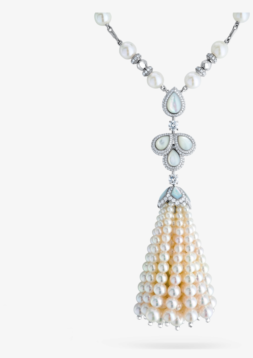 Tassel Necklace With Akoya Pearl - Pendant, transparent png download